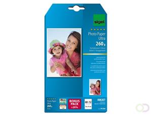 Sigel inkjet Ultra fotopapier 260g 72 vel eindformaat 10x15cm,