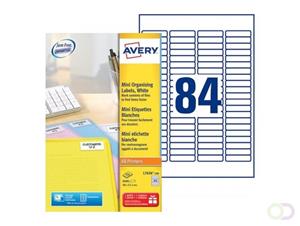 laseretiket Avery 46x11,1mm wit 100 vel 84 etiketten per vel