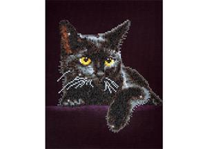 Diamond Dotz hobbyset Midnight Cat - 28 x 36 cm