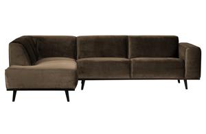 bepurehome Hoekbank Statement linksvoorstaand velvet taupe