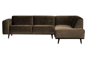 bepurehome Hoekbank Statement rechtsvoorstaand velvet taupe