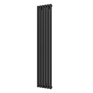 Plieger Trento designradiator verticaal met middenaansluiting 1800x350mm 814W zwart grafiet (black graphite) 7250031