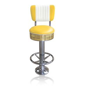 Retro Barkruk BS-27CB Footring Geel