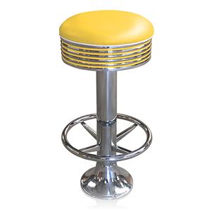Retro Barkruk BS-27 Footring Geel