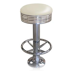 Retro Barkruk BS-27 Footring Off White