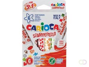 Carioca stempelstift Stamperello, doos van 6 stuks in geassorteerde kleuren