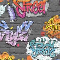 dutchwallcoverings DUTCH WALLCOVERINGS Tapete Graffiti  Mehrfarbig