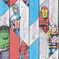 Kids at Home Tapete Marvel Wood  Grau