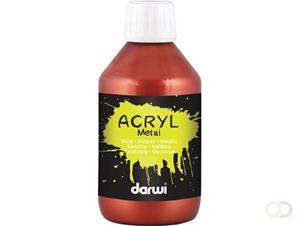 Darwi acrylverf Metal effect, flacon van 250 ml, leder