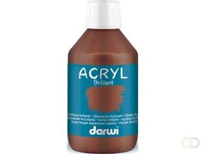Darwi glanzende acrylverf, flacon van 250 ml, donkerbruin