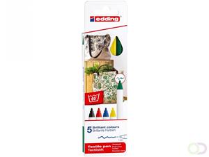 edding 4600 Textilmarker, 1mm, 5er Set Standard Farben