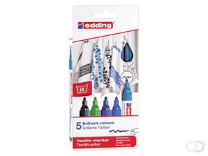 edding 4500 Textilmarker, 2-3mm, 5er Set kalte Farben