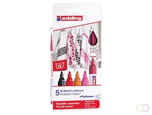 edding Textilmarker Set warm colours 5 Stück