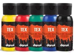 Darwi textielverf Tex, 50 ml, etuivan 5 stuks in geassorteerde kleuren