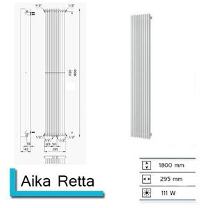Plieger Antika Retto designradiator verticaal middenaansluiting 1800x295mm 994W mat zwart 7250299