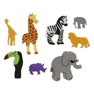 Haza 32x Foam safari dieren knutsel materiaal voor kinderen Multi