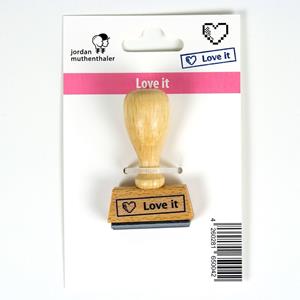 Love It stempel 4 x 2 cm Bruin