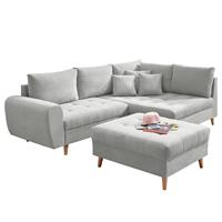 home24 Mørteens Ecksofa Capstone Platin Microfaser 249x94x175 cm