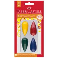 Waskrijt Faber-Castell druppelvormig 4 stuks blister