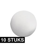 Rayher hobby materialen 10x Piepschuim ballen/bollen van 3 cm hobby vormen Wit