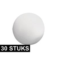 Rayher hobby materialen 30x Piepschuim ballen/bollen van 3 cm hobby vormen Wit