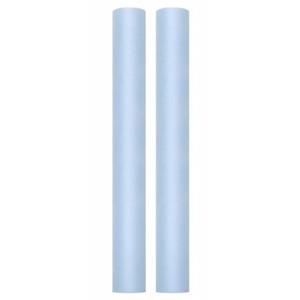 2x Rollen tule stof lichtblauw 50 cm breed Blauw