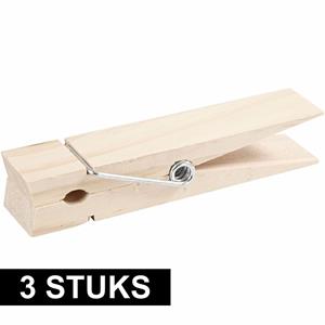 3x Grote XXL wasknijpers van 15 cm Beige