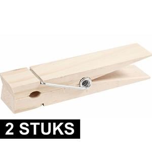 2x Grote XXL wasknijpers 15 cm Beige