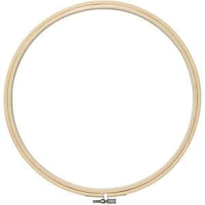 Houten ronde borduurring 15 cm Beige