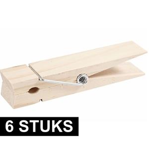 6x Grote XXL wasknijpers 15 cm Beige