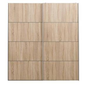 Leen Bakker Schuifdeurkast Verona wit - eikenkleur - 200x182x64 cm