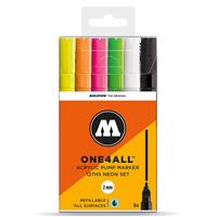 MOLOTOW Lackmarker One4All 127HS 6er Etui neon farbig sortiert 2mm Rundspitze