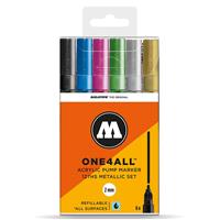 MOLOTOW Lackmarker One4All 127HS 6er Etui metallic farbig sortiert 2mm Rundspitze