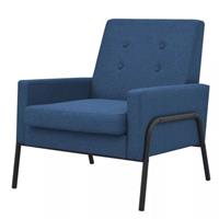 Fauteuil staal en stof blauw