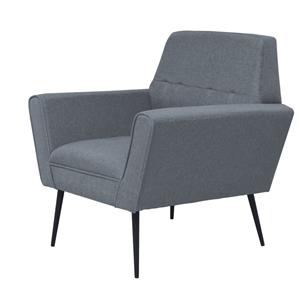 VidaXL Fauteuil staal en stof lichtgrijs