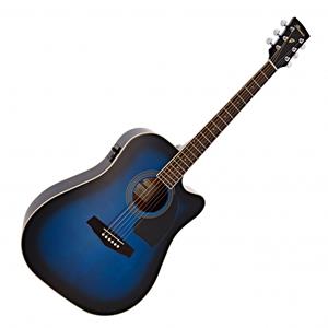 Ibanez PF15ECE-TBS Westerngitarre mit Tonabnehmer, Transparent Blue Sunburst