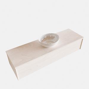 Boss & Wessing Badkamermeubel BWS Madrid Wit 150 cm met Massief Topblad en Keramische Waskom (1 kraangat)