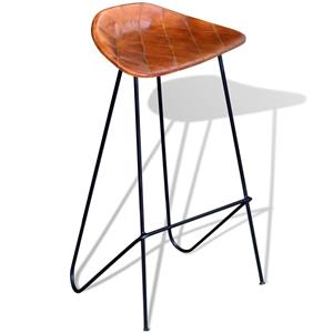 Barstoelen 4 st echt leer bruin