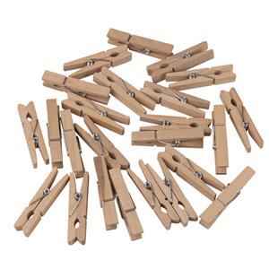 24x Mini houten wasknijpers 4.5 cm Bruin