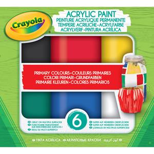 Crayola Acrylverf Primaire tinten - 6 stuks