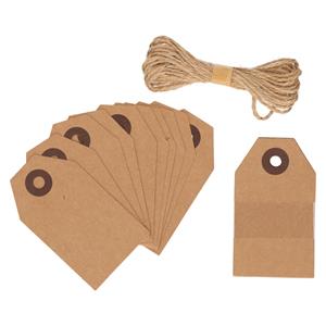 40x Cadeau tags/labels kraftpapier/karton aan jute touw 7 cm Bruin