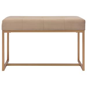 Bankje 80 cm fluweel beige