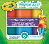 Crayola Acrylverf Ocean-Sunset tinten - 6 stuks