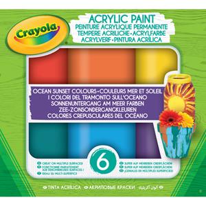 Crayola Acrylverf Ocean-Sunset tinten - 6 stuks