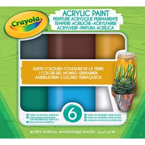 Crayola Acrylverf Aarde tinten - 6 stuks