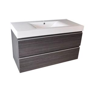 Wiesbaden Badkamermeubelset  Sigid 100x46x58 cm Gefineerd Houtnerf Grijs (1 kraangat, 2 lades)