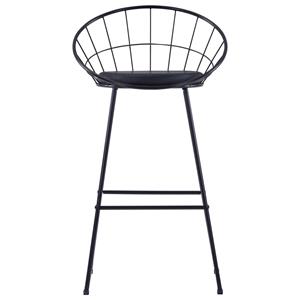 VidaXL Barstoelen met kunstleren zittingen 2 st staal zwart