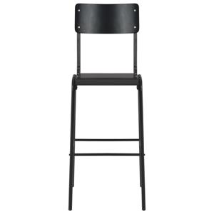 Barstoelen 2 st massief multiplex staal zwart