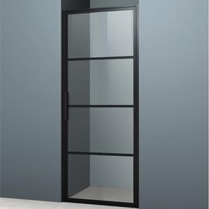lacus Nisdeur  Tremiti 90x200 cm 6 mm Helder Glas Mat Zwart Aluminium Profiel 