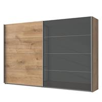 home24 Wimex Schwebetürenschrank Easy Plus I Plankeneiche Dekor/Grau 270x210x65 cm (BxHxT) 2-türig Spanplatte Modern